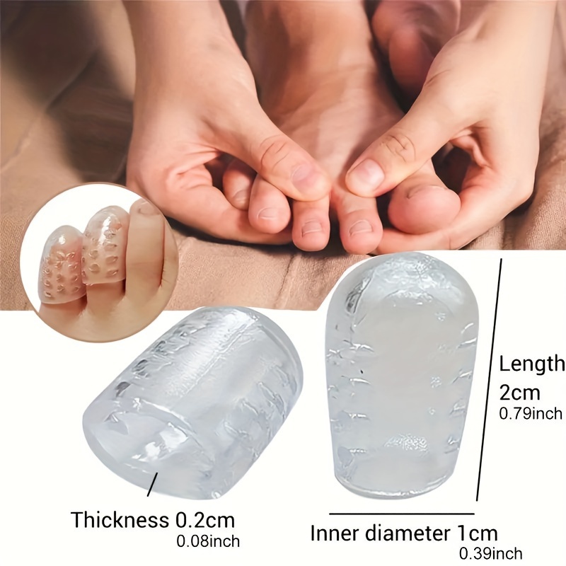 10pcs Anti-Friction Toe Protectors: Breathable Gel Toe Caps, Flexible Foot Care Accessories, Unisex Odorless Toe Sleeves, Small Toe Anti-Friction Toe Tubes
