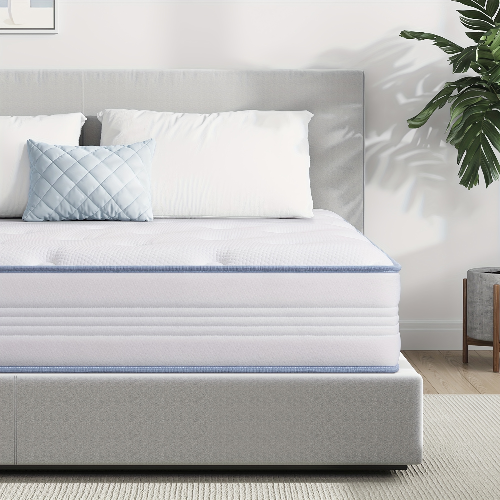 TEMU 22cm/25cm Memory Foam Hybrid Mattress, No-noise Innerspring & 7-zone Support, , Mattress 90x200cm, 120x200cm, 140x200cm, 160x200cm 180x200cm