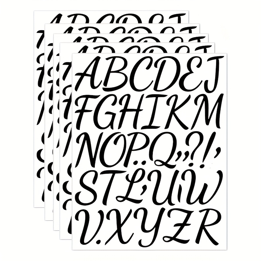 Image of 180pcs/5 Sheets 2-inch Alphabet Stickers, Vinyl Self-adhesive Stickers For Classroom Decor, Posters, Gifts, Bulletin Board Large Stickers
