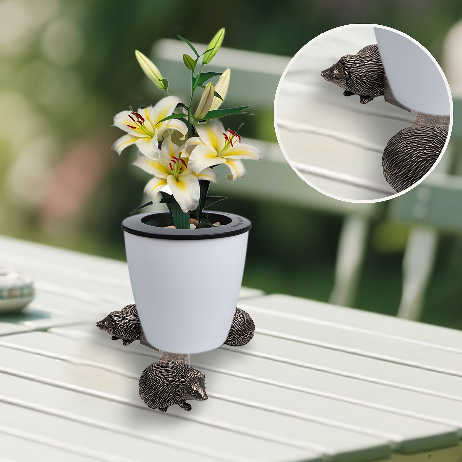 3 piece set resin flower pot decorative feet outdoor plant - Temu Oman