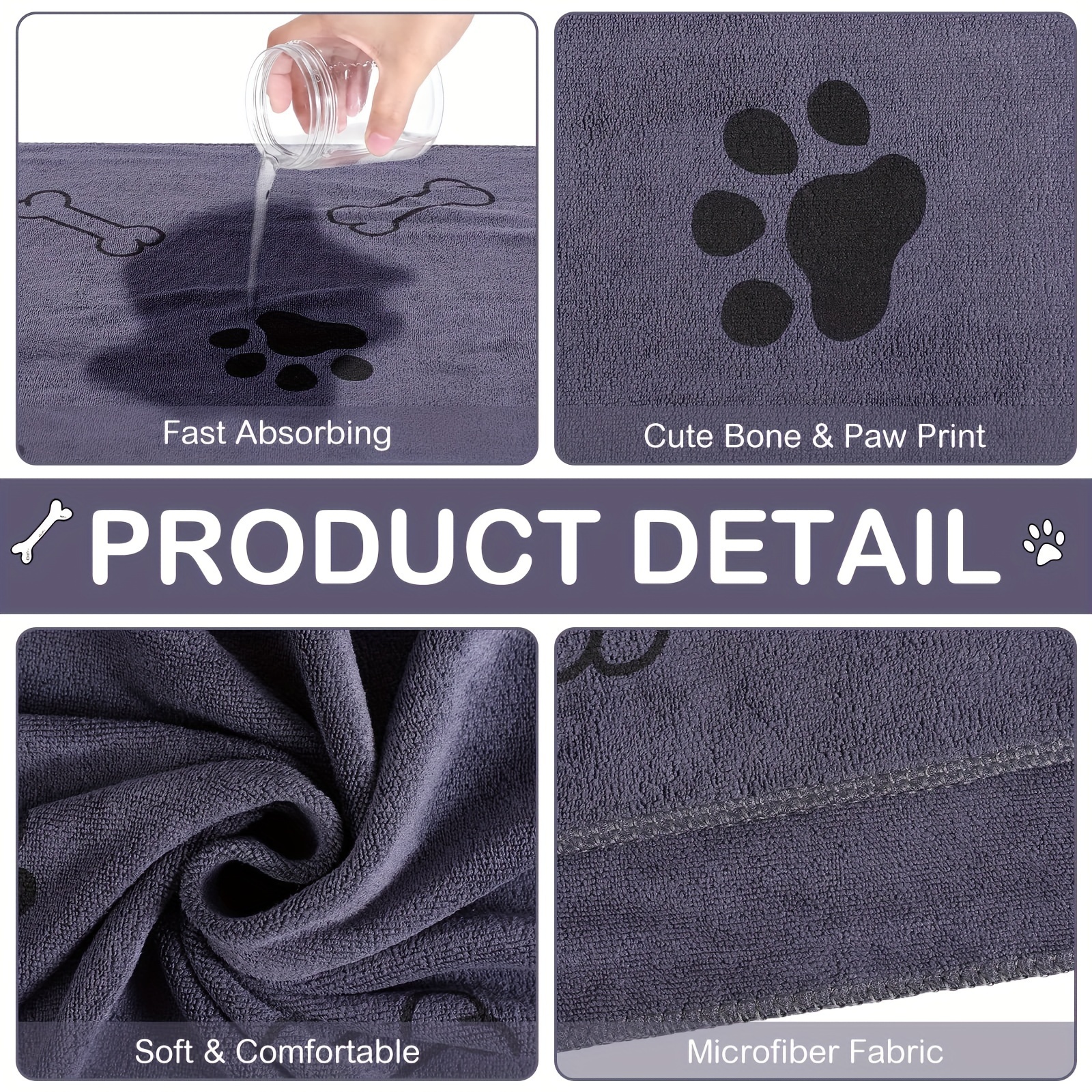 2/4 Pieces Ultra-fine Fiber Dog Melon Towels for Drying, Quick Drying Dog Paw Towels for Small Dogs, Cats, Pets, Medium-sized Dog Pet Bath Products