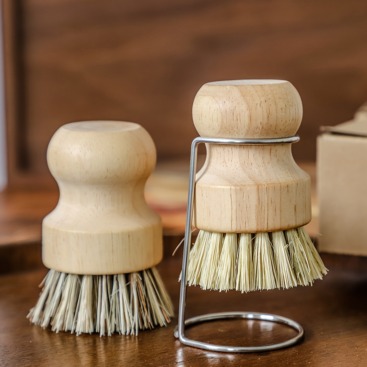 1pc 2pcs coconut coir non stick oil pot brush made of solid wood natural sisal dishwashing brush suitable for cleaning iron pots  