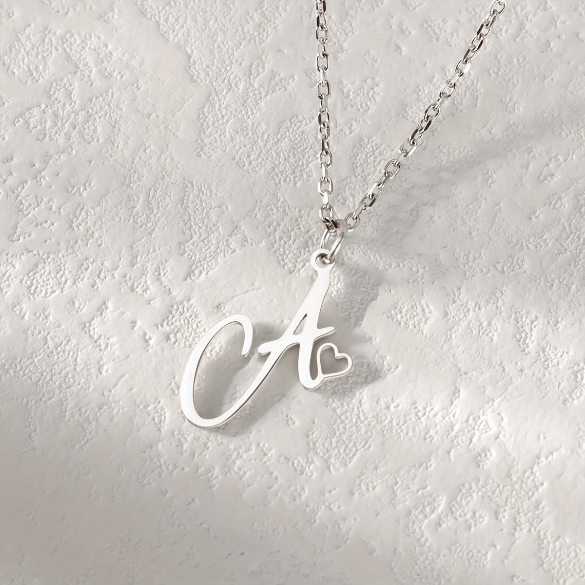 Personalized Initial Heart Necklace with Custom Letter Pendant