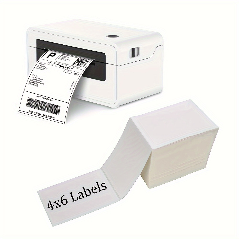 

Thermal Labels 4x6, Makerking Direct Thermal Printer Shipping Label (100pcs 4x6 Fan-fold Labels), White Mailing Fanfold Postage Labels Compatible With Rollo, Munbyn, Idprt, Zebra Thermal Label Printer