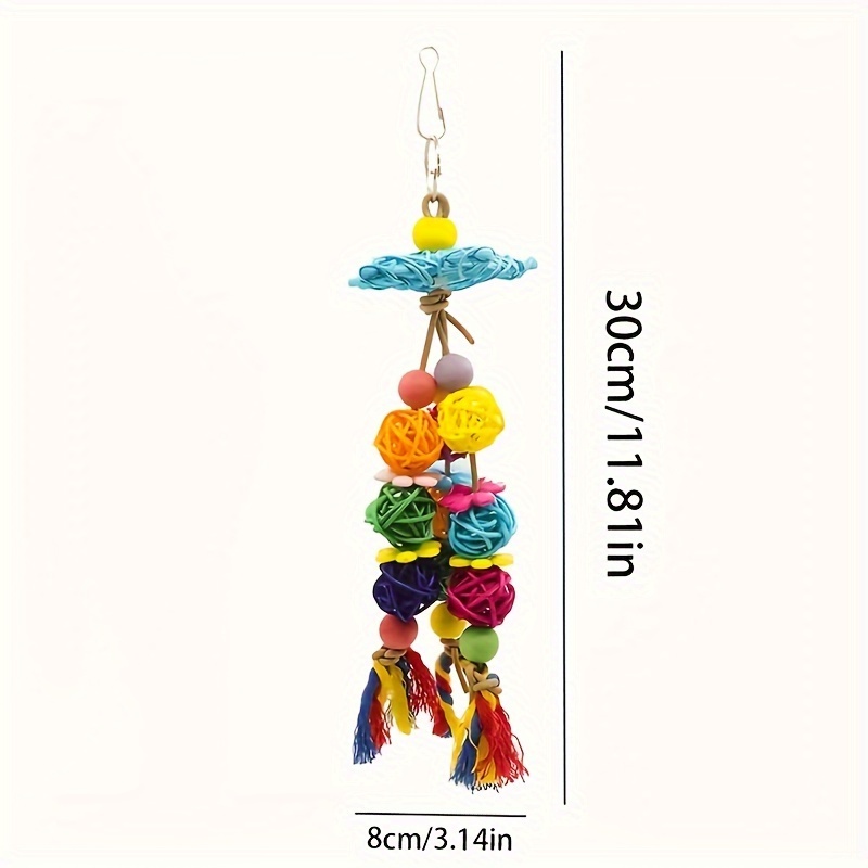 Bird Toy, Parrot Bite Toy, Rattan Ball String, Bird Chewing Toy, Bird Cage Additions Random Colors