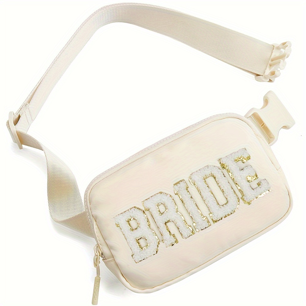 

Bachelorette Gifts For Bride Fanny Pack, For Bridal Shower Party Wedding Day, Belt Bag For Bride With Adjustable Strap, Waterproof Crossbody Waist Bag, Beige