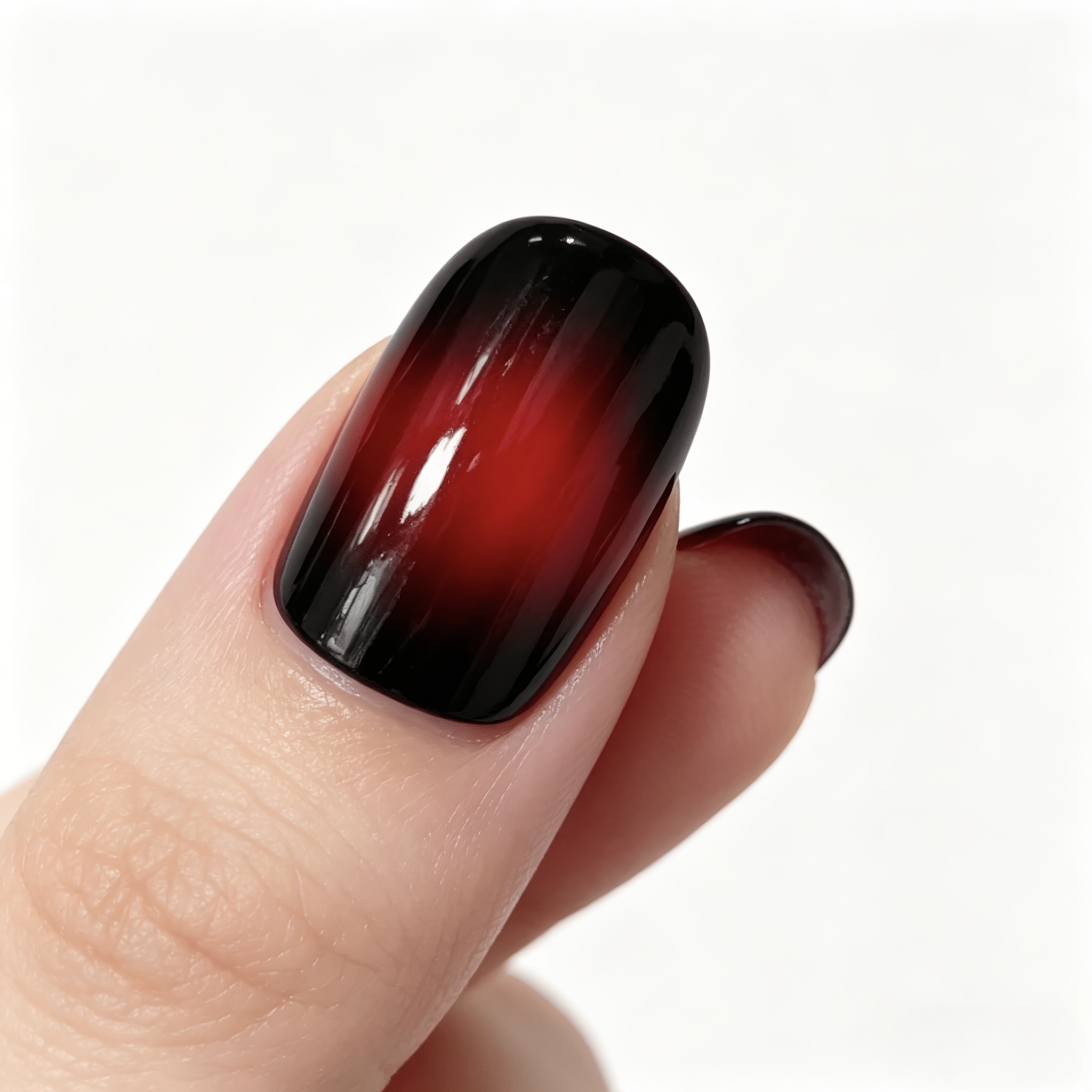 TEMU Dark And Black Gradient Nails - Short Square Shape Dark Style Removable Nail Stickers, And Black Gradient Press-on Nails, European And Short