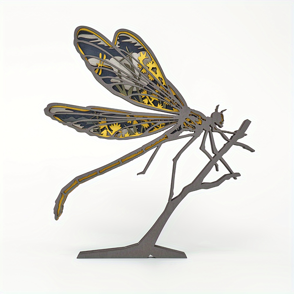 Dragonfly Wooden Night Light Decor Housewarming Memorial - Temu Japan