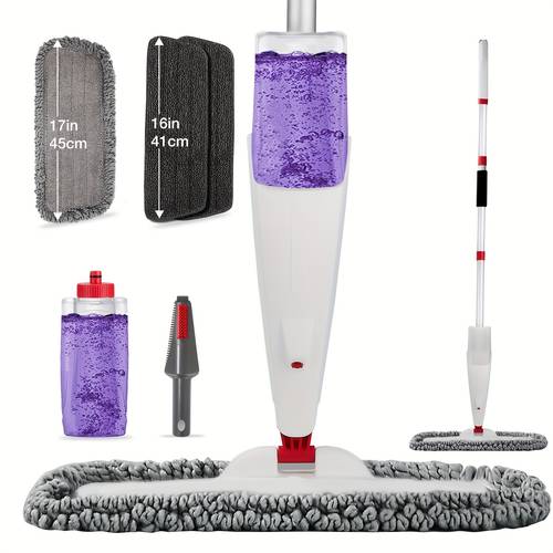 1set, Spray Mops Wet Mops For Floor Cleaning - Microfiber Dust Mop With 1/3 Washable Pads, Floor Mop With Sprayer, Wood Floor Mops, Commercial Home Use For Wood Floor Hardwood Laminate Ceramic Tiles, Cleaning Supplies, Cleaning Tool