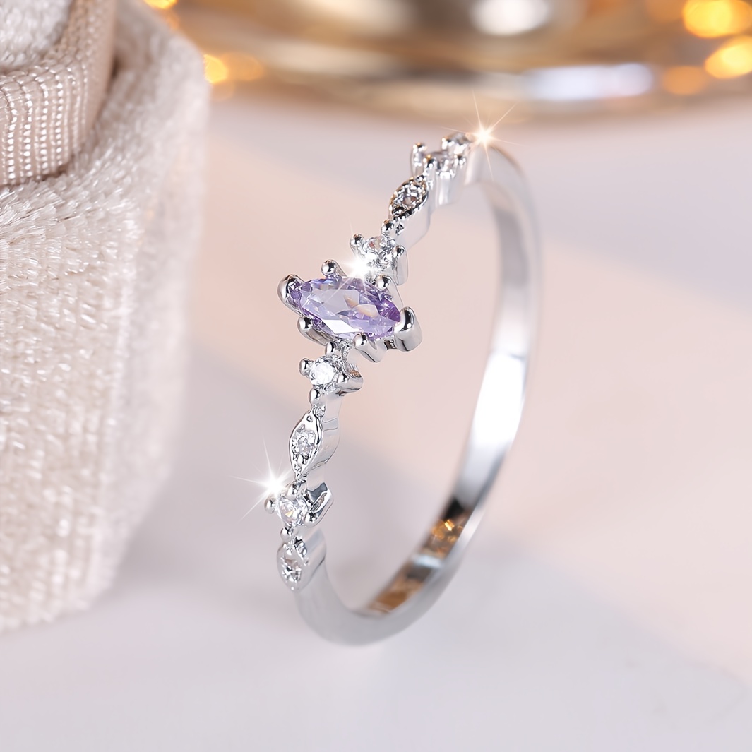 TEMU Angol A Delicate, Elegant, And Retro Synthetic Zirconia Ring With A Fashionable And Versatile Design Suitable For Daily Wear