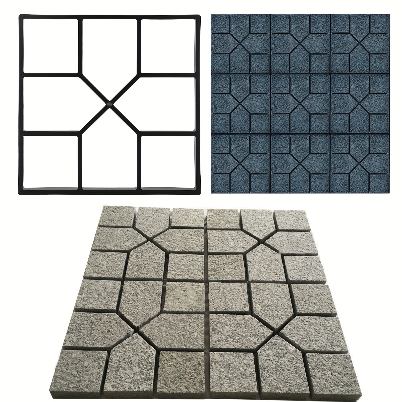 

1pc Reusable Plastic Garden Concrete Pavement Mold - 8 Grid Stepping Stone Paver Lawn Patio Pavement Paving Mold For Garden Pathway