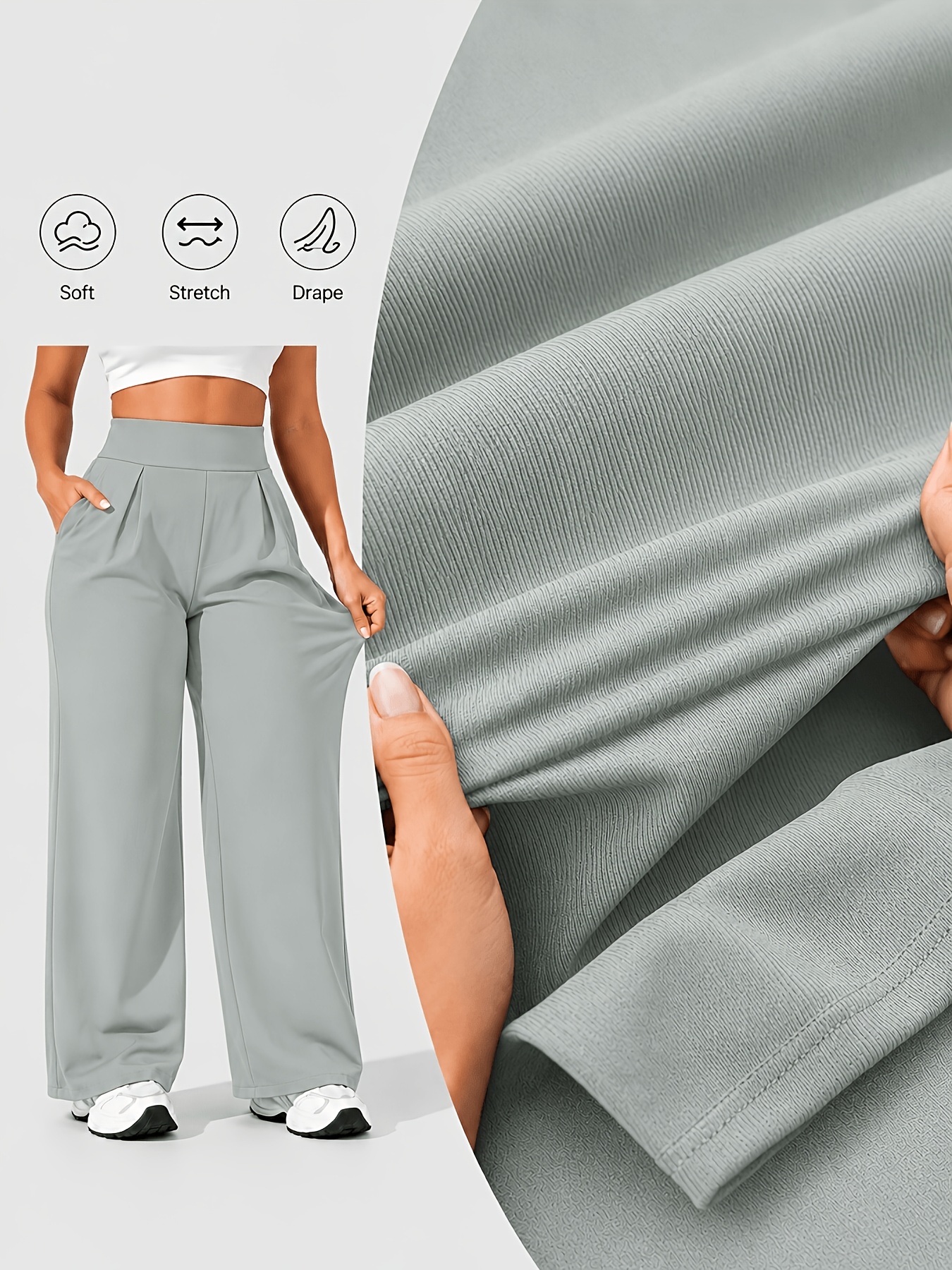 Pantalon Yoga Femme Grande Taille Pantalon de yoga grande taille taille haute jambes larges pour femmes 0XL-4XL Contrôle du ventre Anti-boulochage Anti-penetration Plissé avant Trousseaux latéraux profonds Double face Super doux 4 directions extensible Pantalon de sport décontracté pour yoga Salle de sport Travail en extérieur Toutes saisons