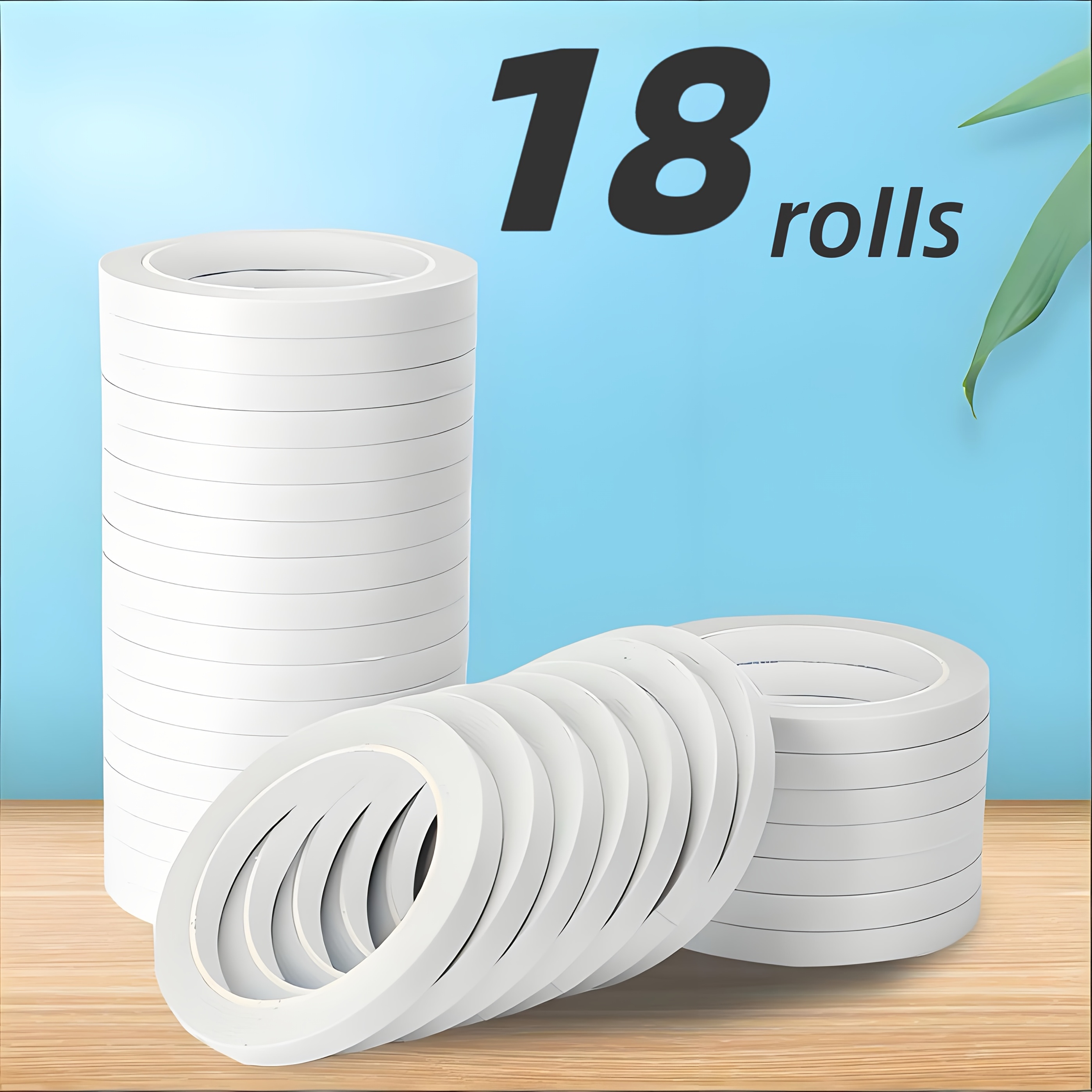 TEMU 18pcs Ruban Adhésif Double Face Transparent Très Résistant pour Loisirs Créatifs, Compatible , , Résidu. Convient pour les Projets d'Art et