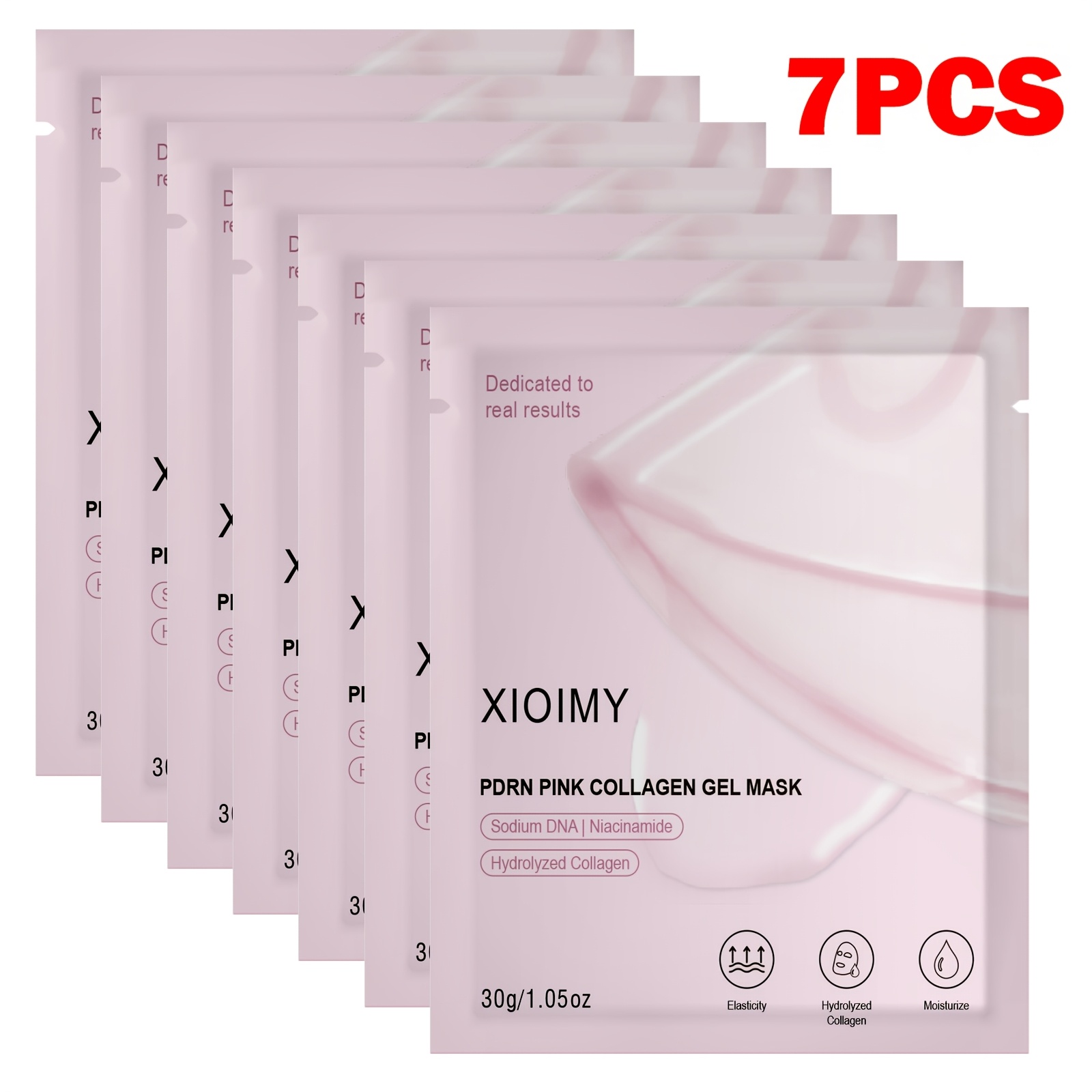 Image of 7pcs Collagen Jelly Facial Mask, Which Makes The Facial , Firm And Bright, And Used Day And Night, The Skin , Rich In Salmon Dna, And Suitable For Types