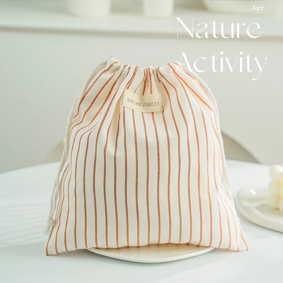 TEMU Borsa portaoggetti in tessuto stile con coulisse, organizzatore portatile per cosmetici di grande capacit�, pochette da viaggio