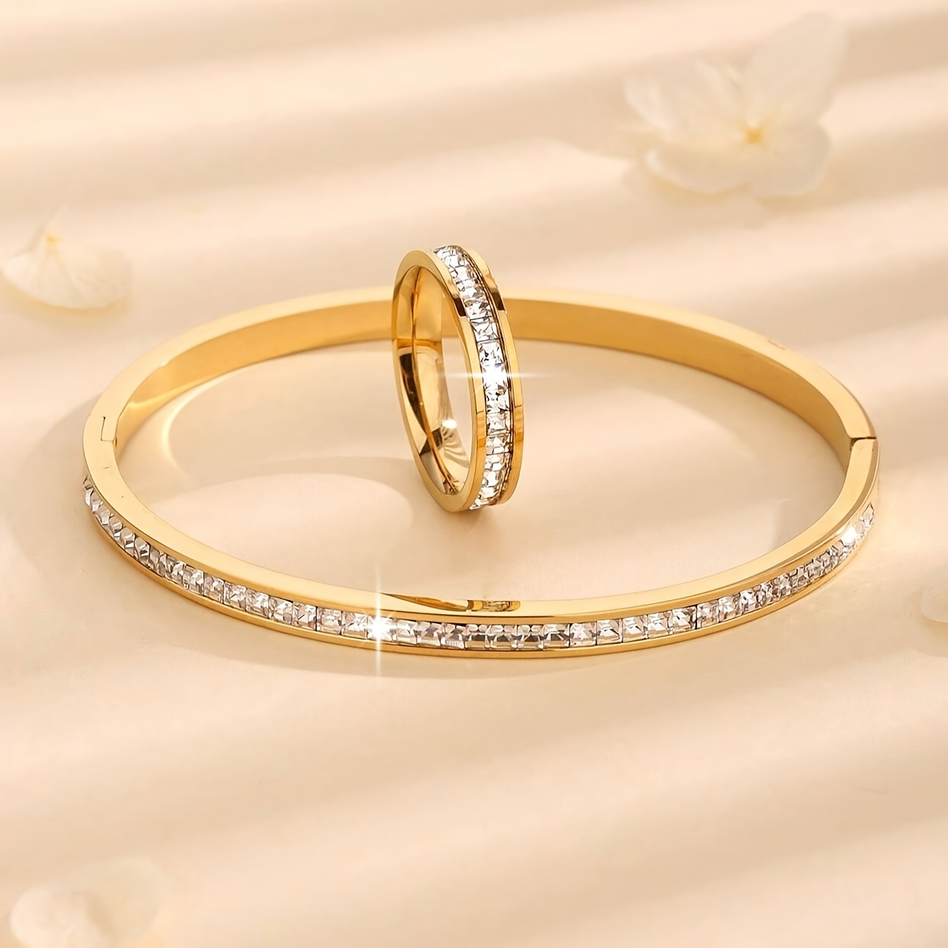 TEMU Vrouwen Dagelijkse Sieraden Set, Premium Synthetische Zirkonia met Gelijkmatig Geslepen Facettenrefractie, Perfect Verjaardagscadeau voor Haar