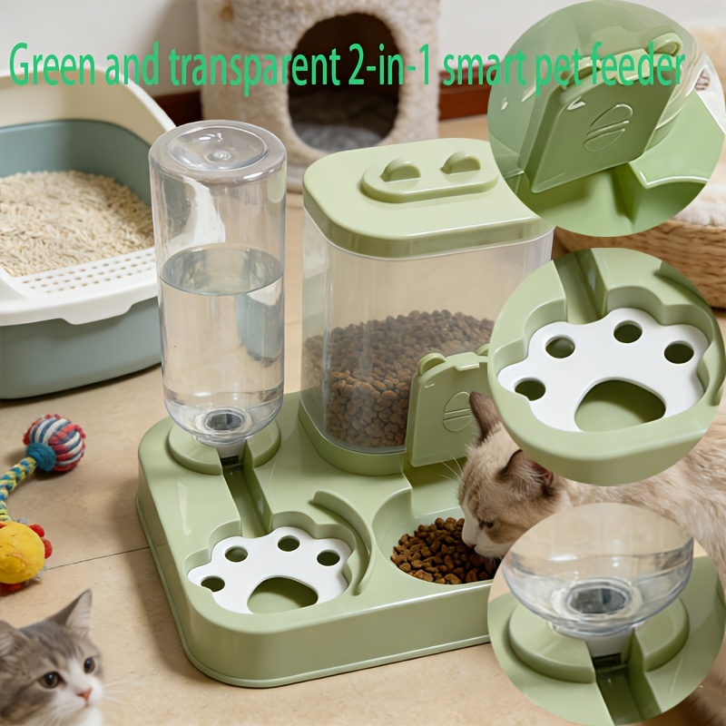 Smart Pet Feeder And Water Dispenser Set, Easy Assembly, Suitable for Cats And Small Dogs, Blue, Pink, Gray, Green, Yellow Available, Transparent/White 2 Specifications Available, Ideal Gift for Relatives, Friends, Colleagues, Non-Electric - Image 10