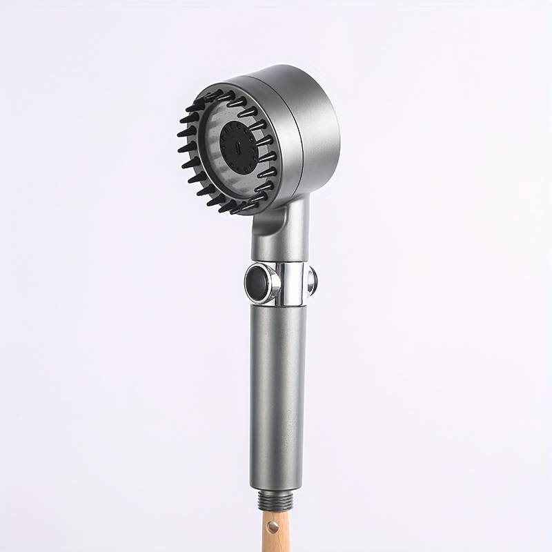 high pressure handheld shower head adjustable spray   plastic material with insert mount for bathroom massage and filtering details 2