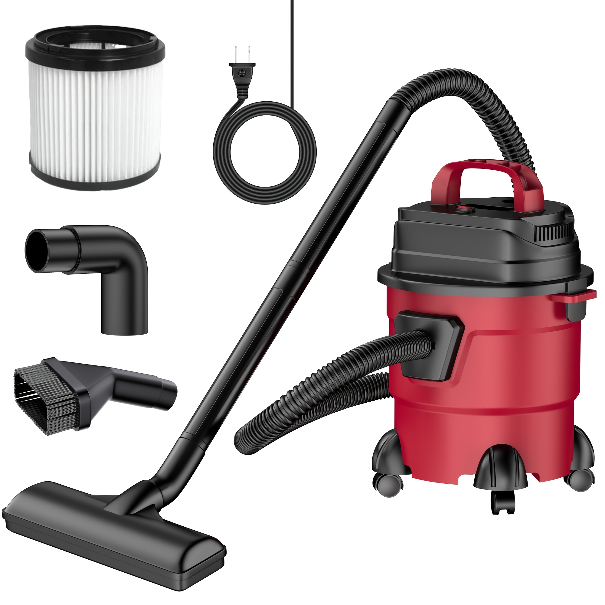 TEMU V18000pa Commercial Vacuum Cleaner 2peak Suction Lightweight 3-in-1 Wet Dry Vacuum Cleaner With Hair Dryer For Cleaning Cars, Boats, Pet Hair,