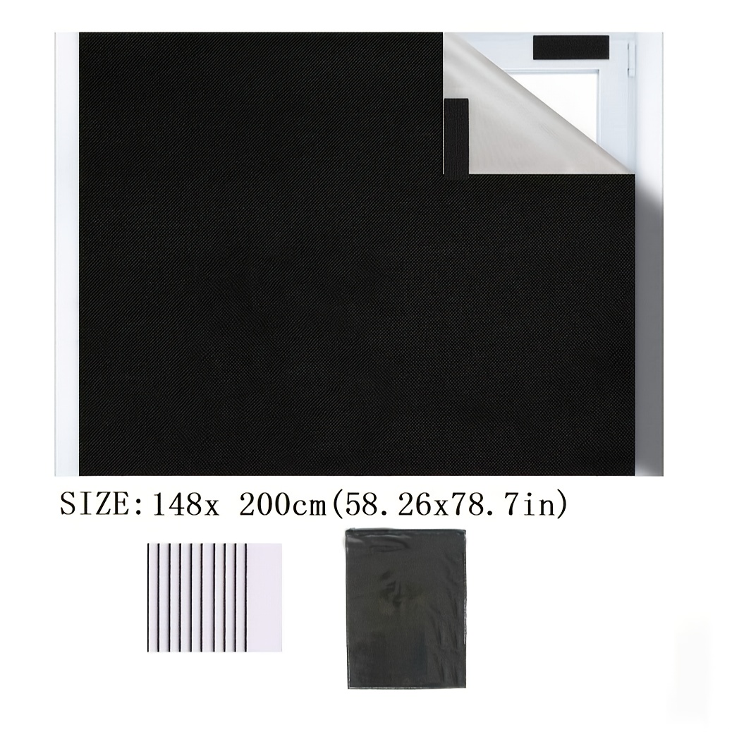 TEMU 100% Portable Blackout Curtain, Cuttable Shade, Portable Cuttable Shade, To Drill Holes, With Adhesive Backing, Suitable For Small Office Home Office Rv, Dorm