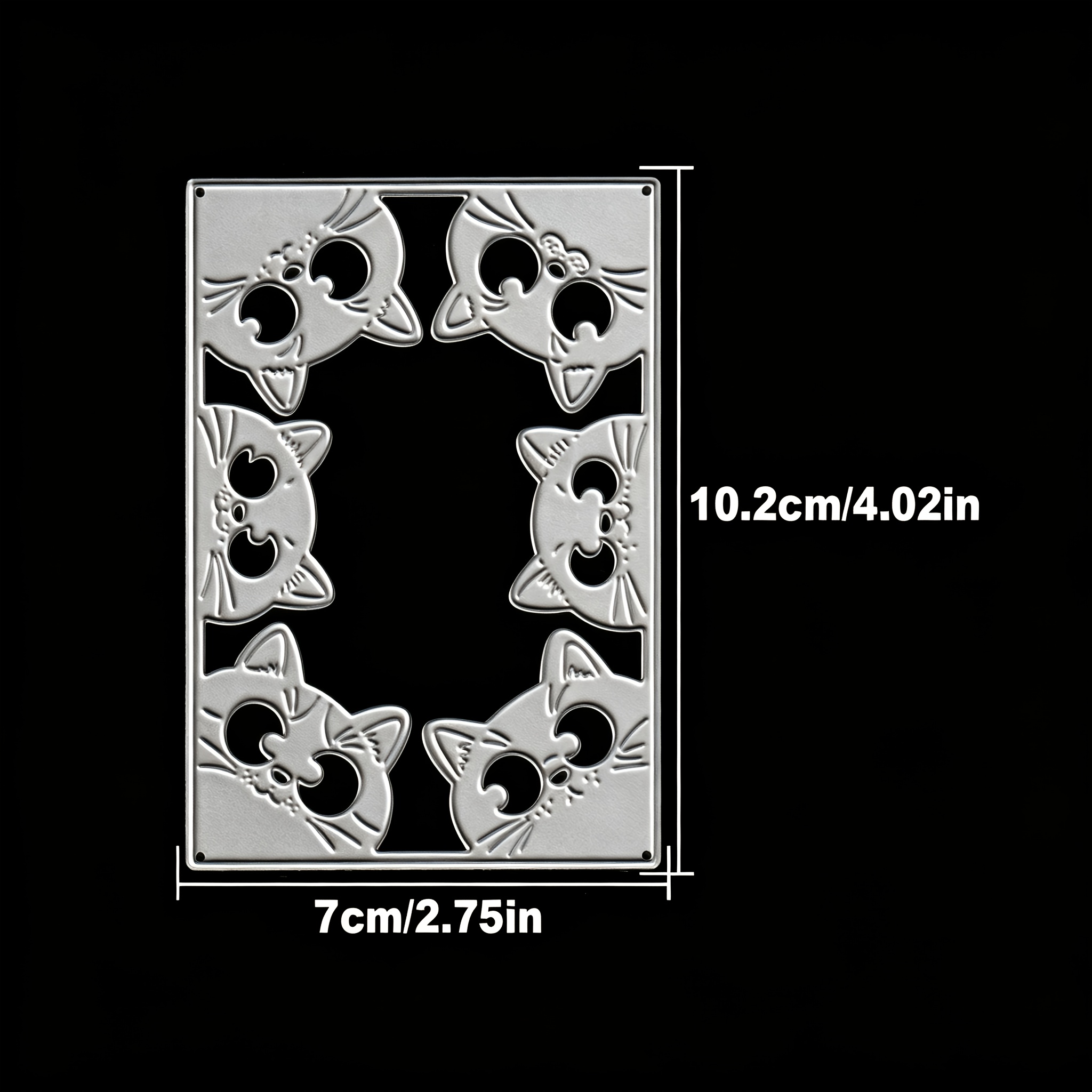 TEMU 1pc Kitten Frame Cutting Die Template, Album Mold, Vintage Elegant Design, Multifunctional Craft Tool, Suitable For Art Enthusiasts For Fine