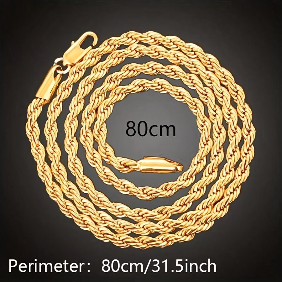 TEMU Collar dorado trenzado con estilo, accesorios de joyería para el cuello, regalo para mujeres y niñas