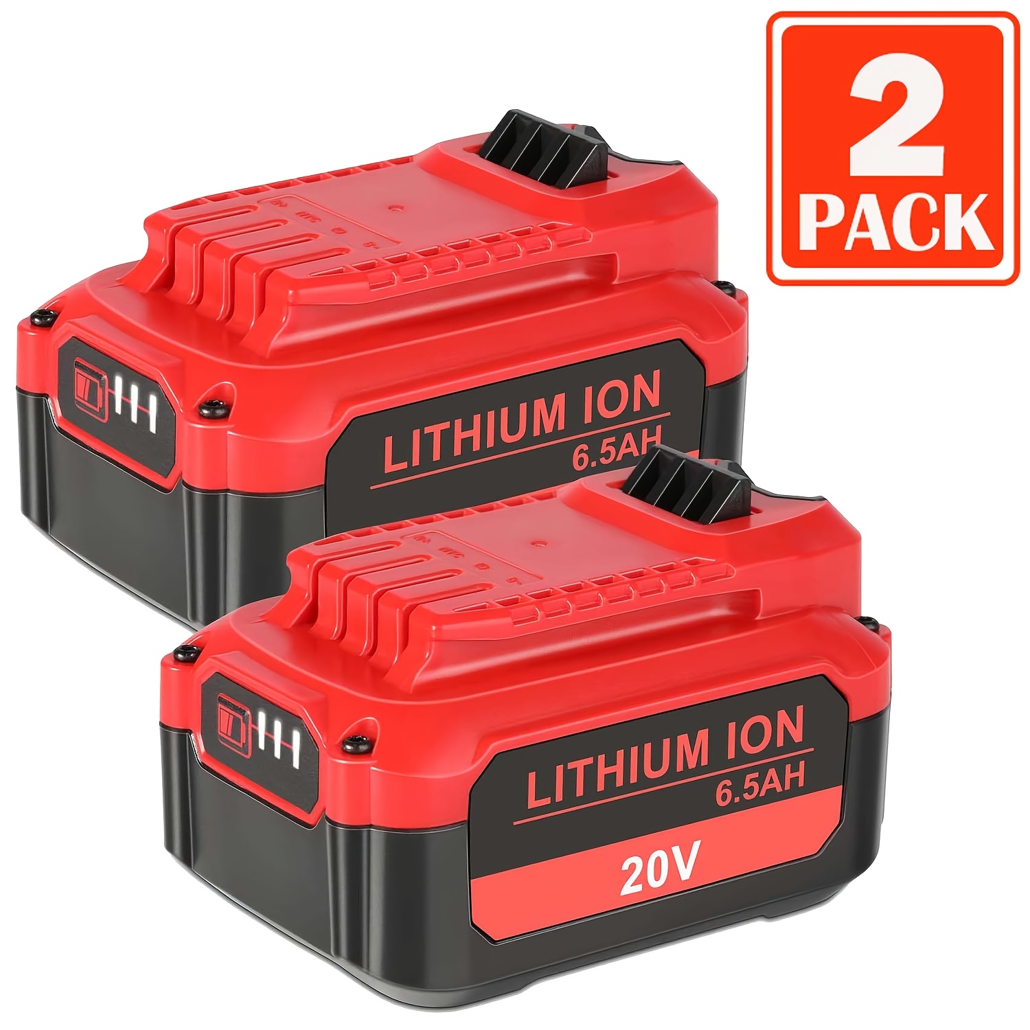 

2-pack 20v 6.5ah Lithium For Cmcb204 Cmcb205 Cmcb206 Cmcb202 Cmcb201 Cmcs500b Cordless Tools