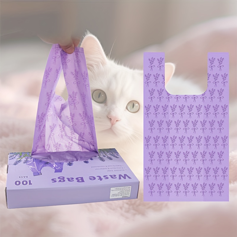 TEMU 100-pack Handheld Pet Waste Bags â Odor-sealing, Leak-proof, And Thickened, With Handles For Use. Suitable For Cat Litter Clumps/dog