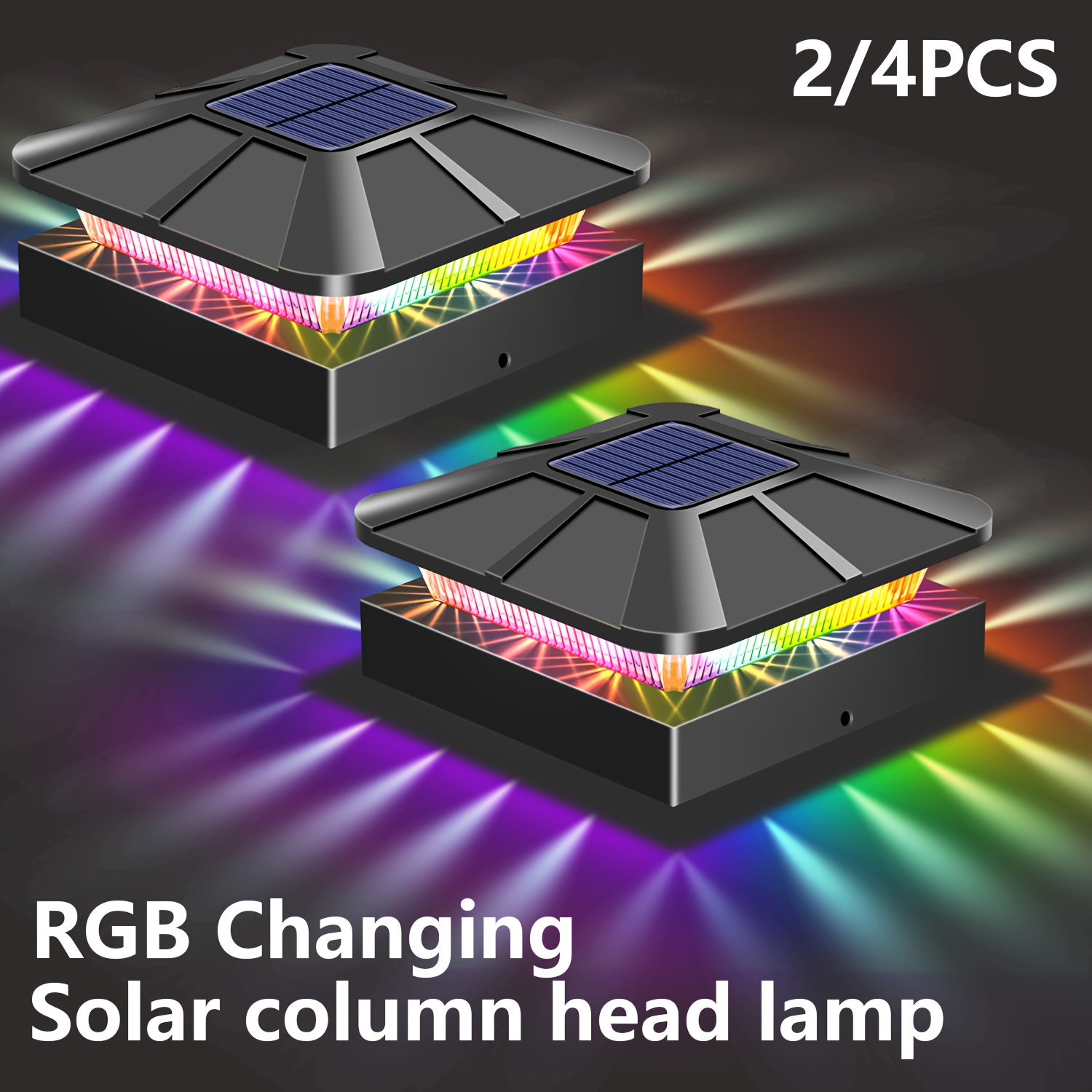 2/4 pièces Lampes Solaires RGB à Changement de Couleur