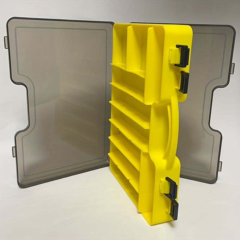 TEMU Portable Double-sided Lure Box Fishing Gear Box Storage Box With Dividers Lure Removable Large Capacity Fake Double-layer Flip-open Portable