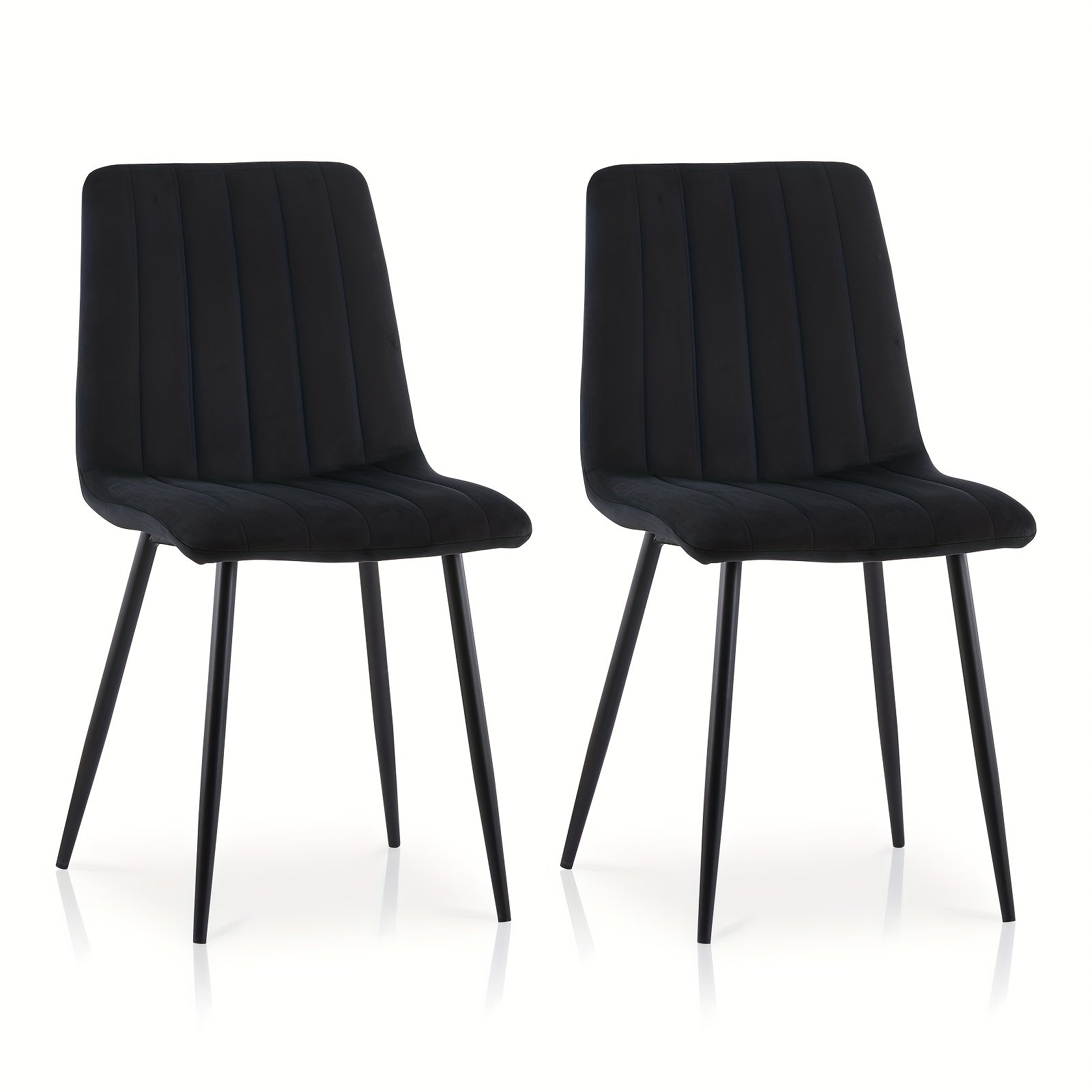 E-shop Esszimmerstühle im 2er-Set, samtgepolsterte Küchen-Barhocker mit Rückenlehne Metallbeinen, Lounge-Freizeit-Empfangsstühle für Wohn-, Esszimmer,