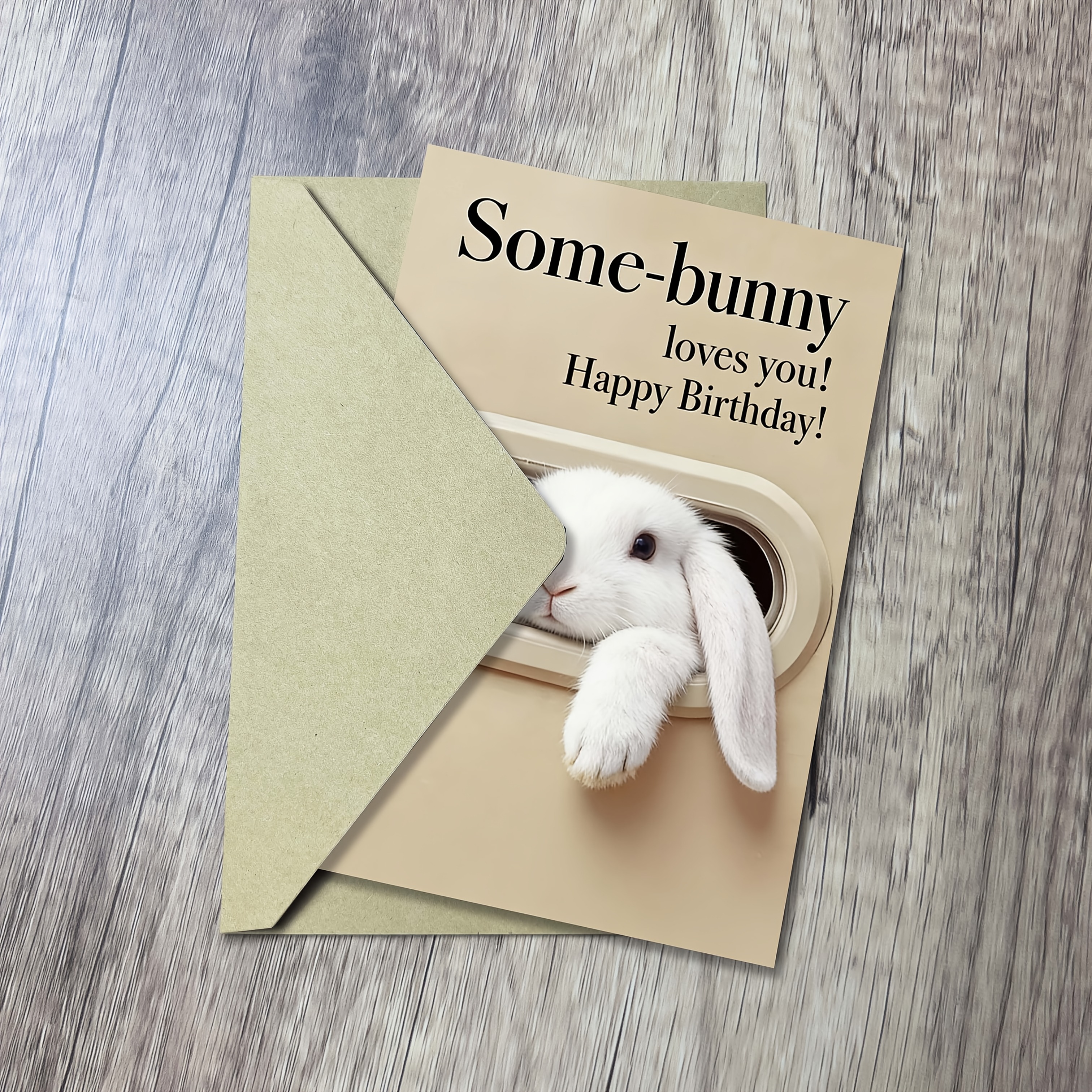 TEMU A White Rabbit Out From An Oval-shaped Hole, Its Front Paws Resting . The Text , "! Happy Birthday!" Suitable For Birthday Occasions And ,