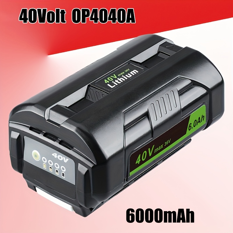 TEMU Batterie de remplacement améliorée 6000mAh pour Ryobi 40V 6.0Ah pour batterie lithium Ryobi 40 volts OP4026 OP40601 OP4050A OP4040 OP4030 OP4050