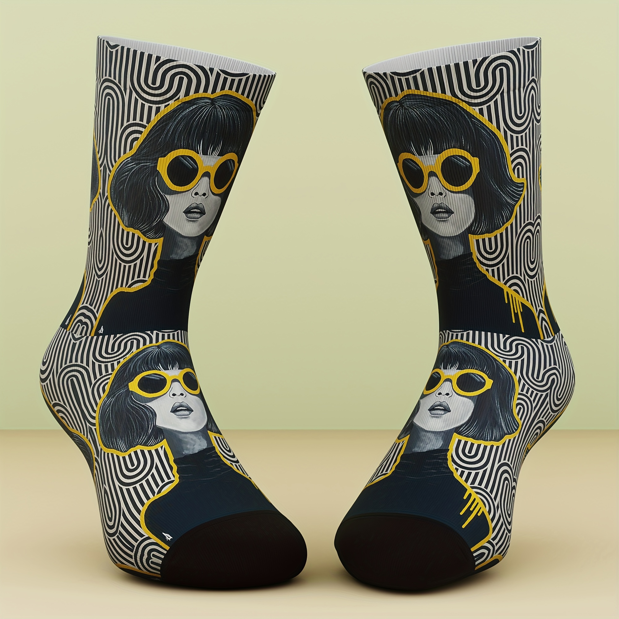 TEMU 1 Pair Of Unisex Socks, Novelty Sock Gift, Fun And Fashionable, Comfortable And Breathable, Suitable For Outdoor Sports, , Machine Washable, 3d