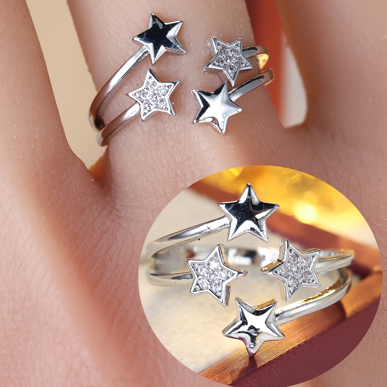 1pc Korean Style Sweet Starry Pentagram Band