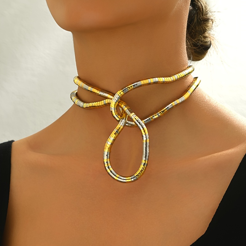 Layered Geometric Long Necklace for Women