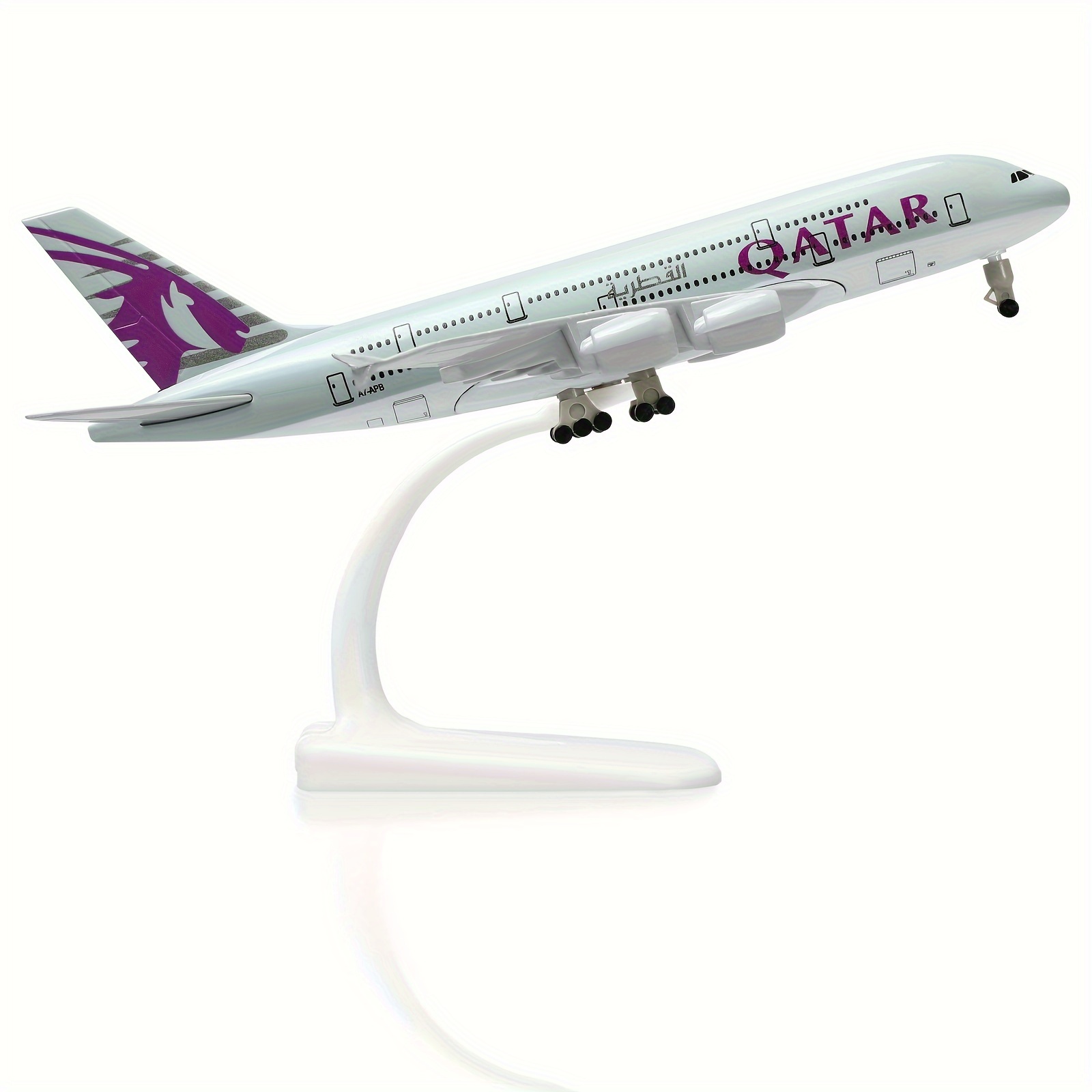 

1/300 Scale Airbus A380 Qatar Airways Die-cast Metal Aircraft Model Kit With Stand - Collectible Alloy Display Plane For Aviation Enthusiasts 14+