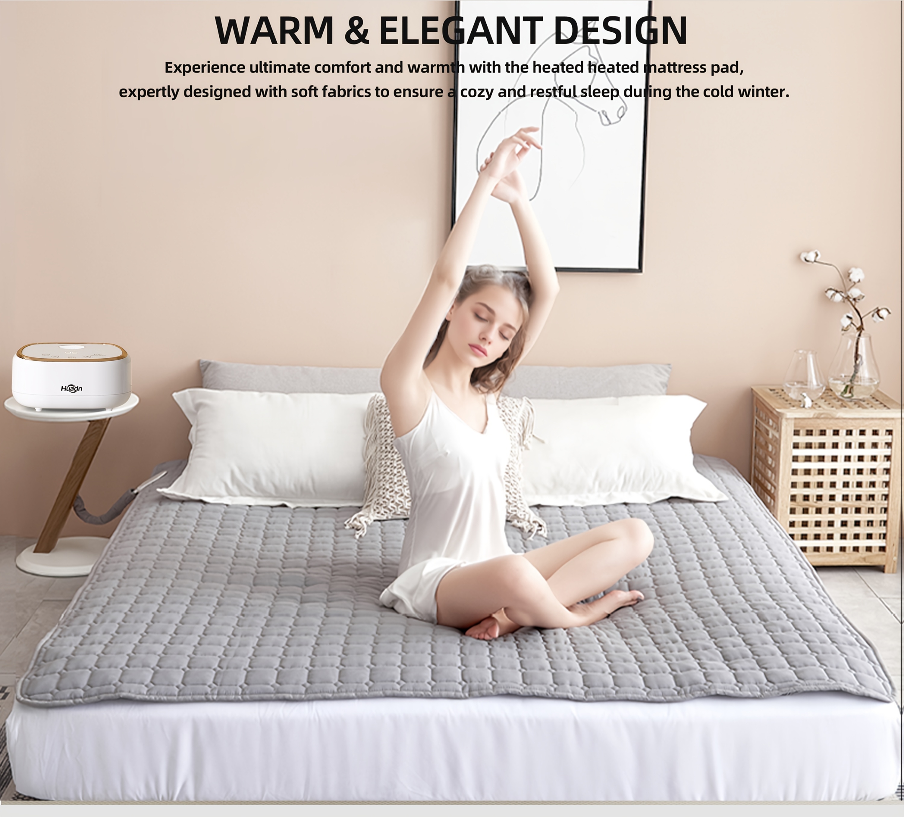 1pc electric heating blanket fast heating       protection ultra   operation soft light beige friendly heating pad   plug 110v ideal for   nights bedroom living room office modern   heating mattress pad bedroom     accessory Product details 1