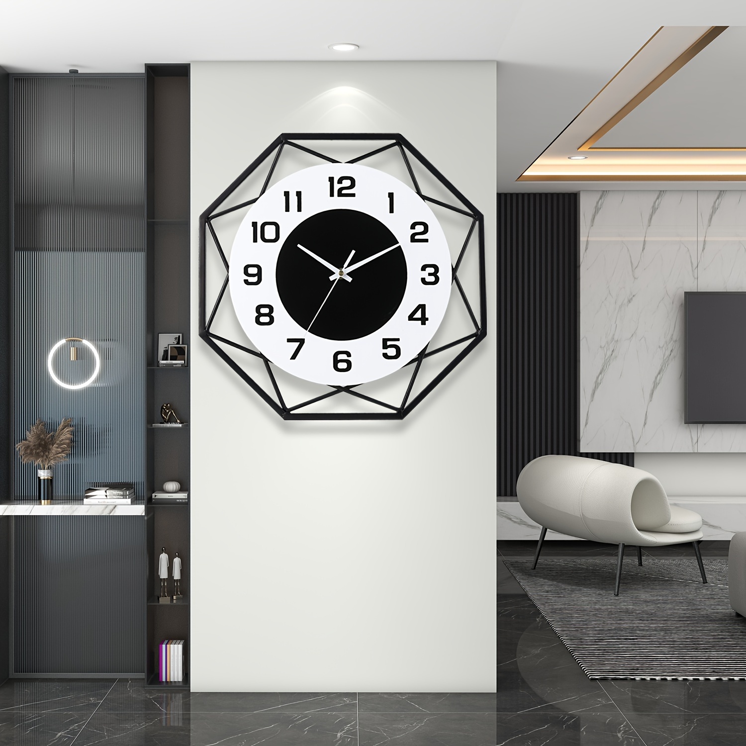 

13 Inch Large Wall Clock Modern, Oversized Roman Numeral Decorative Art Metal Wall Clock, Wall Clocks For Living Room Decor, Farmhouse Home Decor, Office