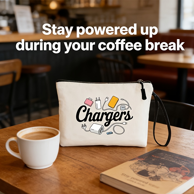 Image of Colorful Charger Print Storage Bag, Categorized Storage Bag, Travel Souvenir, Women's Cosmetics Bag, Student Stationery Pouch, Family Medicine Bag, Small Additions Bag, Gift Bag For