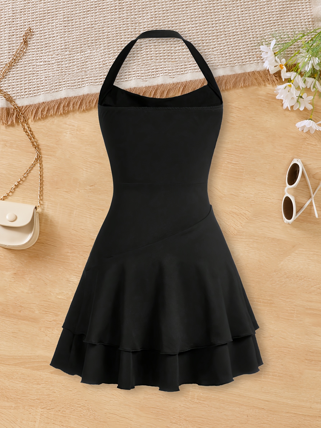 love shack fancy white halter dress LoveShackFancy Deanna Halter Dress in Black main image 1