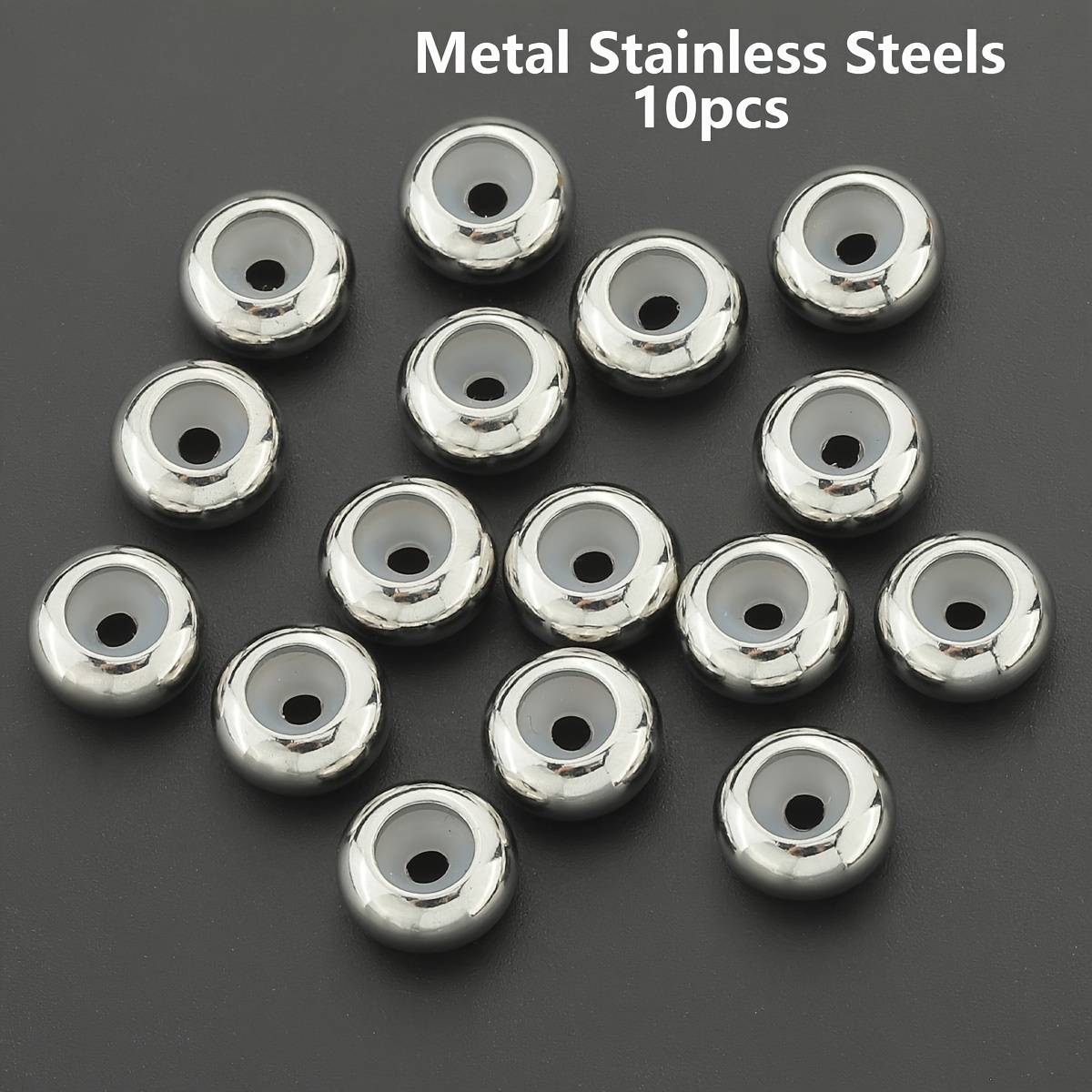 10pcs Stainless Steel Positioning Spacer Beads for DIY Projects