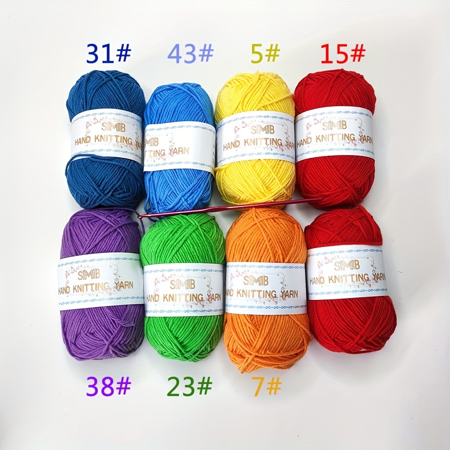 TEMU 8 Bundles 320g Color Matching Set 4-strand Milk Yarn For Weaving Diy Rainbow Material Package With Illustration Free Hook Accessories Color Random 4-strand Milk 40g Per Bundle