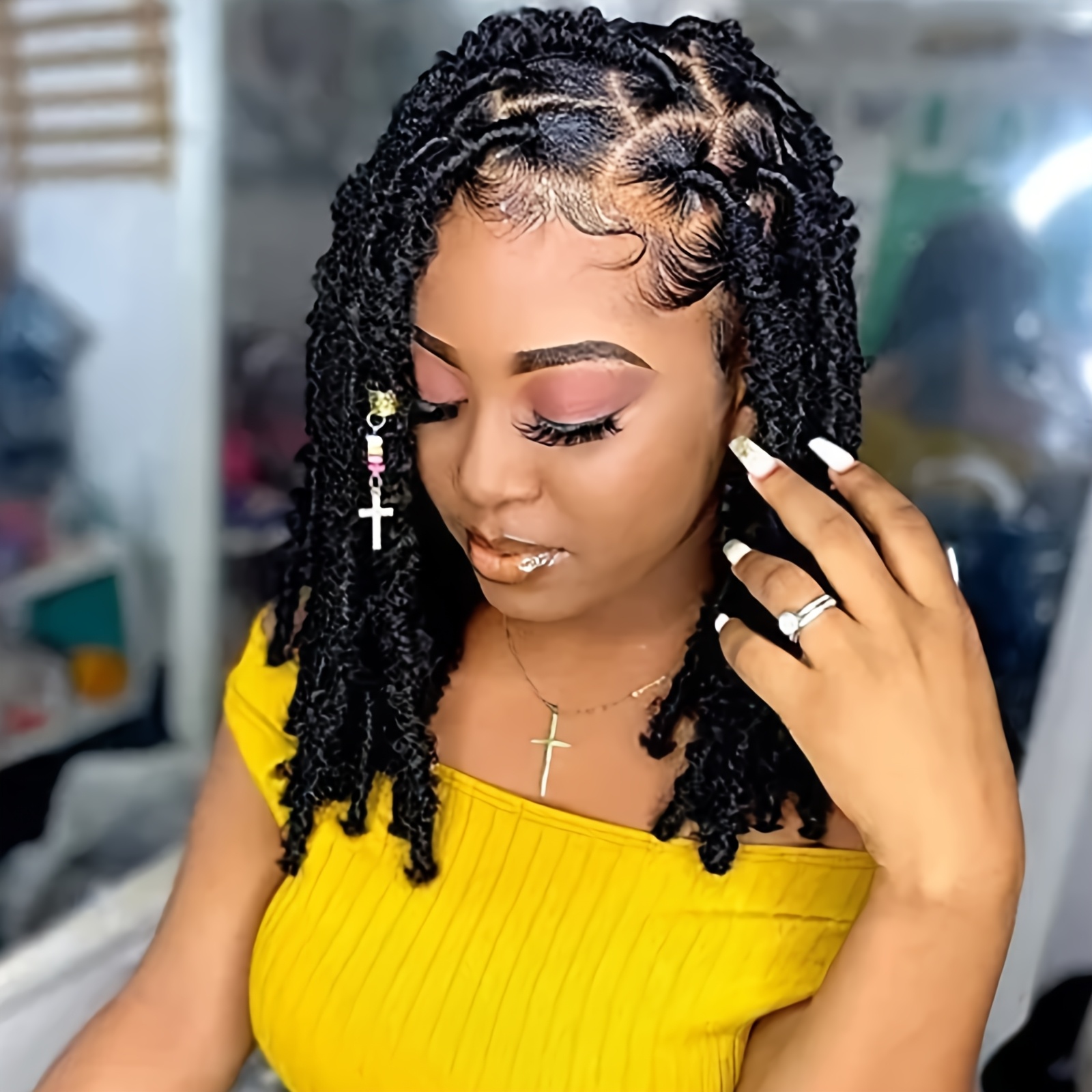 Full Lace Short   Locs Wig   Knotless Square   Part Straight Pencil Black Dreadlock Soft Locs Full Double Lace Wig for Women Daily Cosplay
