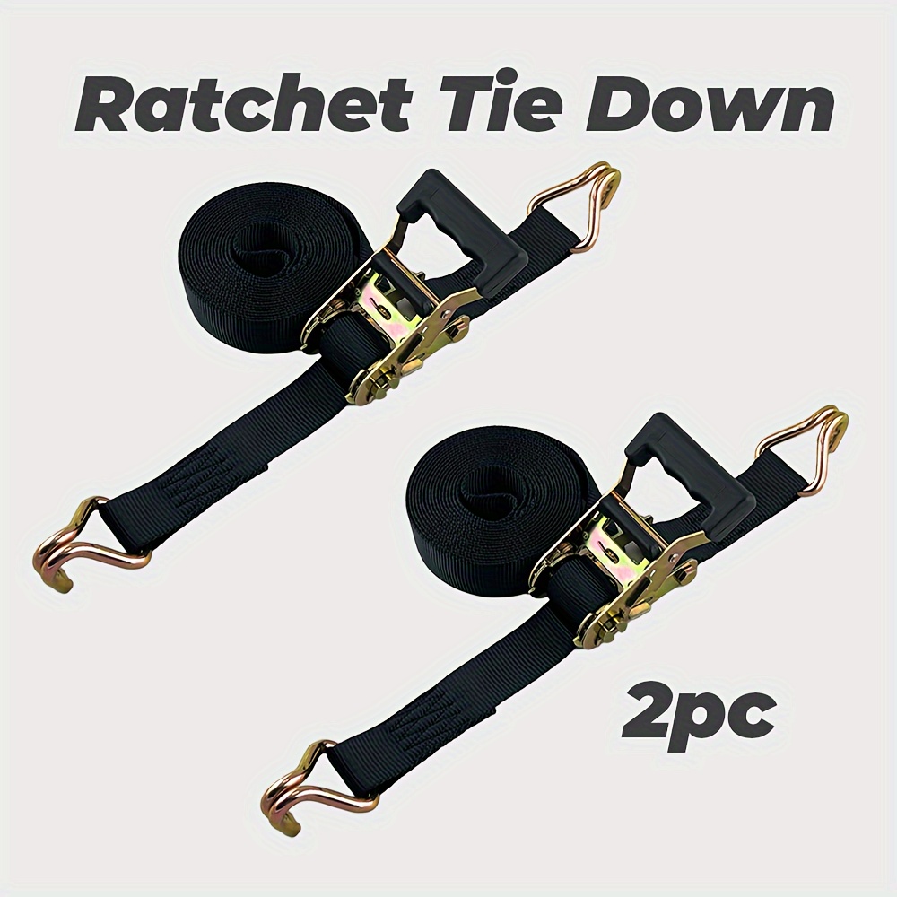 Heavy Duty Ratchet Tie down Strap With Double J Hooks - Temu