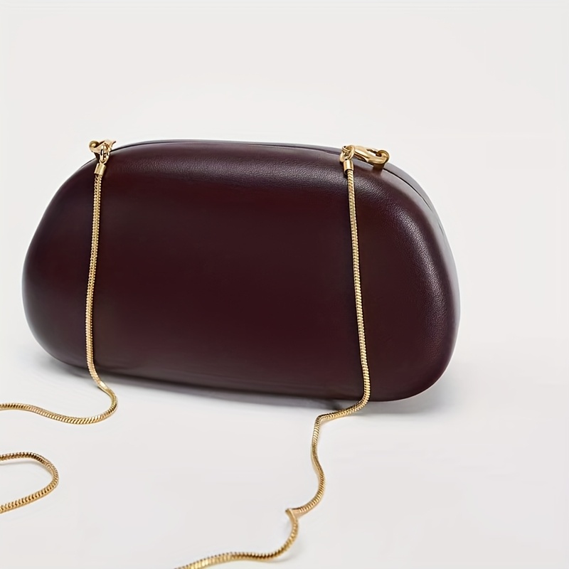 FOREVER MIYIN Women's Elegant Vintage Handbag with Magnetic Closure & Golden-Tone Hardware - Mini Purse with Detachable Chain Strap, Golden-Tone Handle, Credit Card Slots & Coin Pocket - Burgundy/Black/White Luxury Clutch for Everyday & Formal