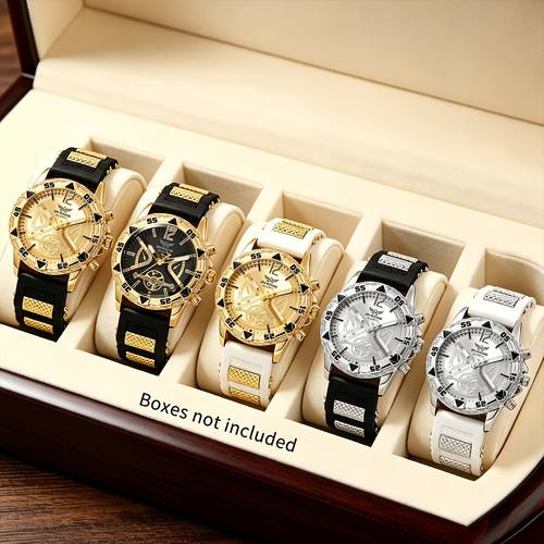 item picture 2 3 5pcs fashionable and versatile mens watch set gift box not included