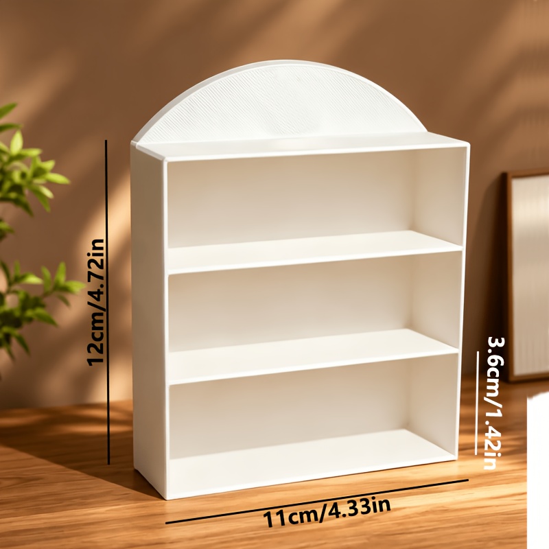 TEMU Présentoir à figurines miniatures 1pc, étagère à 3 niveaux pour petits ornements, support de présentation de bureau, hauteur maximale de 3,5 cm,