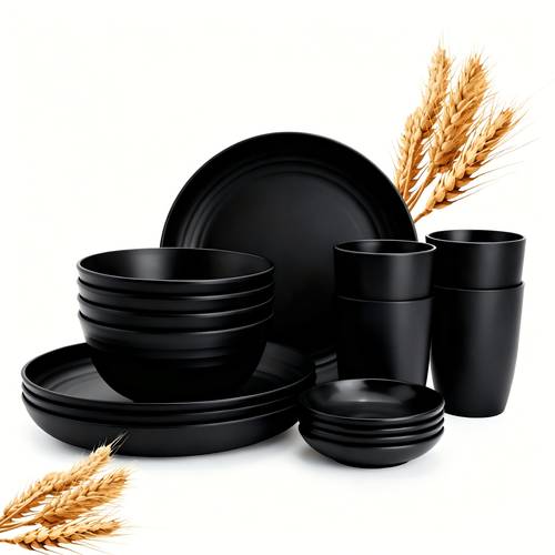 32 16pcs wheat straw large size dinnerware set kitchen accessories unbreakable modern dish set plate dessert plate bowl cup dishwasher and microwave safe lightweight tableware perfect camping and everyday use gifts for men