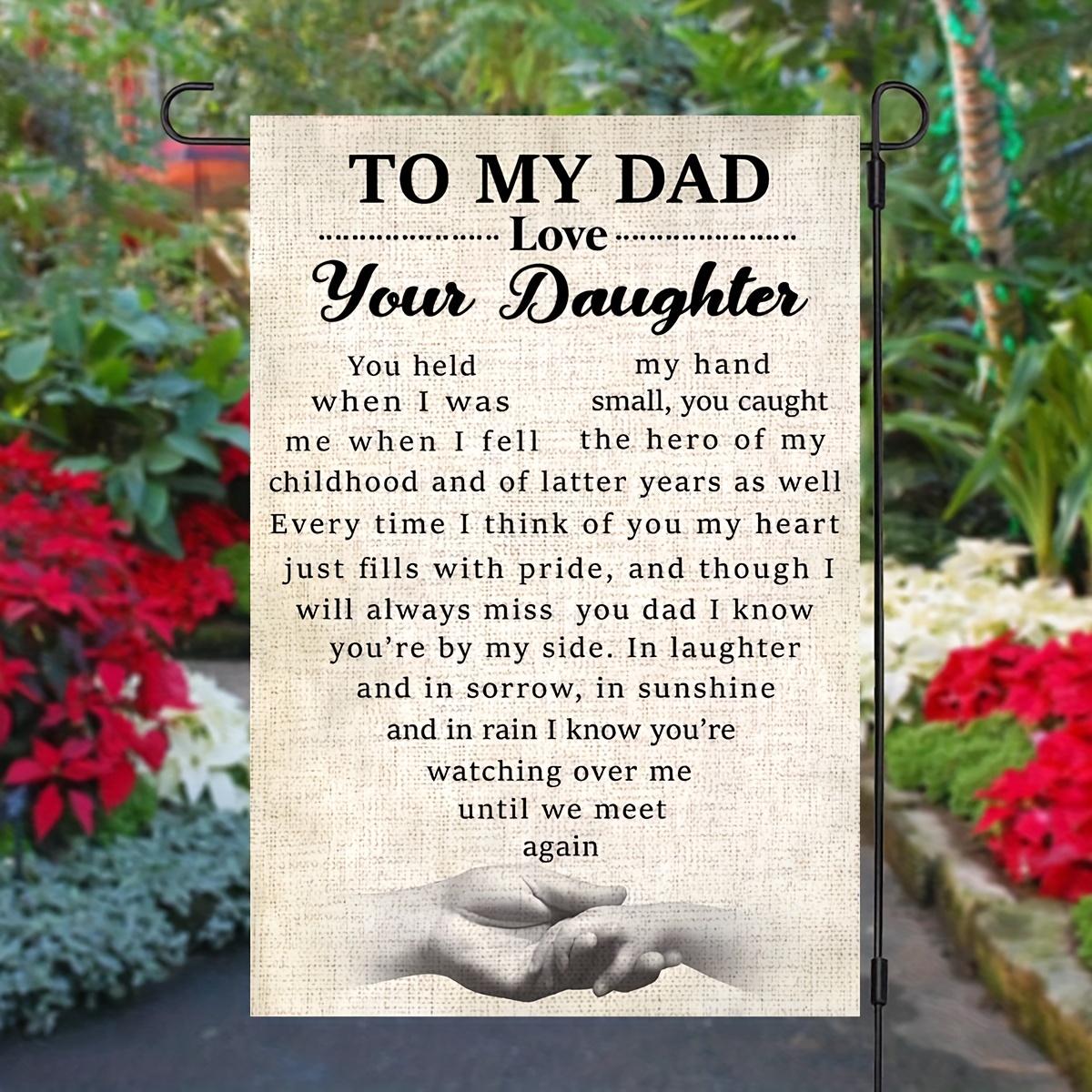 

Dad" Double-sided Memorial Garden Flag - 12x18 Inch, Linen, Outdoor Cemetery Decoration For Grave, No Pole Included, Decorations